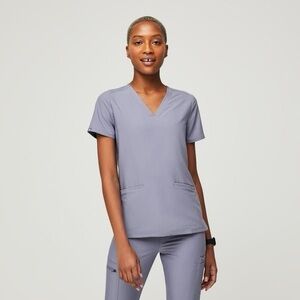 Figs Vapor Blue Catarina One Pocket Scrub Top, Size Large. NWT